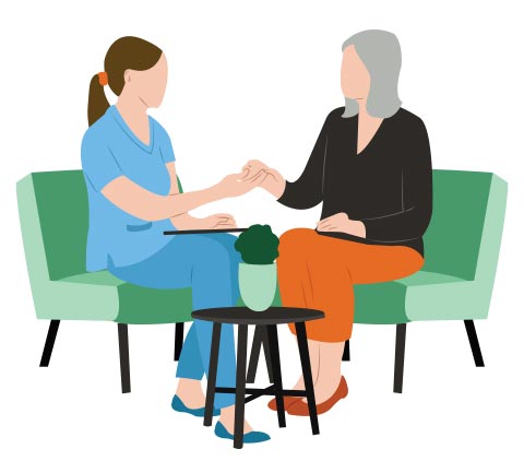 相談している様子のイメージイラスト