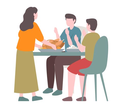 カラオケをしている様子のイメージイラスト