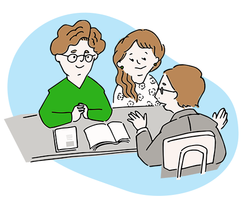 相談しているイラスト